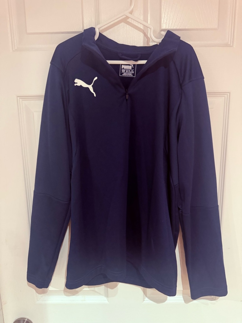 Puma Dark Blue Zip-Up Pullover with White Logo